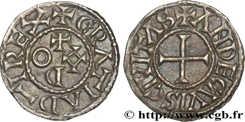 ODO
Type : Denier 
Date : c. 888-898 
Mint name / Town : Angers 
Metal : sil...