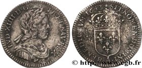 LOUIS XIV "THE SUN KING"
Type : Vingt-quatrième d'écu à la mèche courte et légende longue (essai) 
Date : 1643 
Mint name / Town : Paris, Monnaie d...