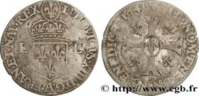 LOUIS XIII
Type : Quinzain 
Date : 1641 
Mint name / Town : Paris 
Quantity minted : 1040 
Metal : billon 
Millesimal fineness : 240 ‰
Diameter...