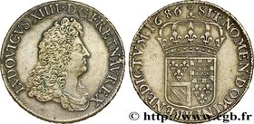LOUIS XIV "THE SUN KING"
Type : Écu de Flandre dit “au buste âgé” 
Date : 1686 
Mint name / Town : Lille 
Quantity minted : 235000 
Metal : silve...