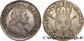 LOUIS XIV "THE SUN KING"
Type : Demi-écu aux insignes 
Date : 1702 
Mint name / Town : Bourges 
Metal : silver 
Millesimal fineness : 917 ‰
Diam...