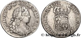LOUIS XV THE BELOVED
Type : Quart d'écu de Navarre 
Date : 1718 
Mint name / Town : Rouen 
Quantity minted : 48475 
Metal : silver 
Millesimal f...