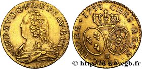 LOUIS XV THE BELOVED
Type : Louis d'or dit "aux lunettes" 
Date : 1733 
Mint name / Town : Rouen 
Quantity minted : 34395 
Metal : gold 
Millesi...