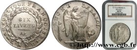 THE CONVENTION
Type : Six livres dit "au génie" 
Date : 1793 
Mint name / Town : Metz 
Metal : silver 
Millesimal fineness : 917 ‰
Diameter : 37...