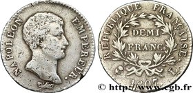 PREMIER EMPIRE / FIRST FRENCH EMPIRE
Type : Demi-franc Napoléon Empereur, Calendrier grégorien 
Date : 1807 
Mint name / Town : Bayonne 
Quantity ...
