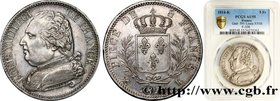 LOUIS XVIII
Type : 5 francs Louis XVIII, buste habillé 
Date : 1814 
Mint name / Town : Bordeaux 
Quantity minted : 355087 
Metal : silver 
Mill...