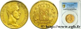 CHARLES X
Type : 40 francs or Charles X, 2e type 
Date : 1830 
Mint name / Town : Paris 
Quantity minted : 380612 
Metal : gold 
Millesimal fine...