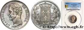 CHARLES X
Type : 1 franc Charles X, tranche cannelée 
Date : 1830 
Mint name / Town : Paris 
Quantity minted : 3671 
Metal : silver 
Millesimal ...