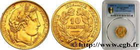 II REPUBLIC
Type : 10 francs or Cérès, IIe République 
Date : 1851 
Mint name / Town : Paris 
Quantity minted : 3112378 
Metal : gold 
Millesima...