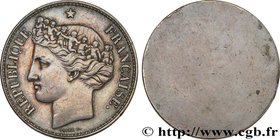 II REPUBLIC
Type : Concours de 5 francs, essai de Barre uniface en bronze-argenté 
Date : 1848 
Mint name / Town : Paris 
Metal : silver plated br...