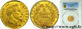 SECOND EMPIRE
Type : 5 francs or Napoléon III, tête laurée 
Date : 1866 
Mint name / Town : Paris 
Quantity minted : 1948610 
Metal : gold 
Mill...