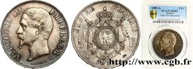SECOND EMPIRE
Type : 5 francs Napoléon III, tête nue 
Date : 1855 
Mint name / Town : Paris 
Quantity minted : 4094200 
Metal : silver 
Millesim...