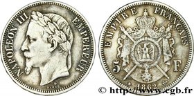 SECOND EMPIRE
Type : 5 francs Napoléon III, tête laurée 
Date : 1862 
Mint name / Town : Paris 
Quantity minted : --- 
Metal : silver 
Millesima...