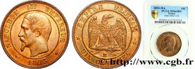 SECOND EMPIRE
Type : Dix centimes Napoléon III, tête nue 
Date : 1853 
Mint name / Town : Marseille 
Quantity minted : 1009338 
Metal : bronze 
...