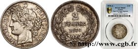 GOUVERNEMENT DE LA DÉFENSE NATIONALE
Type : 2 francs Cérès, sans légende 
Date : 1870 
Mint name / Town : Paris 
Quantity minted : 145532 
Metal ...