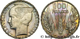 III REPUBLIC
Type : Concours de 100 francs or, essai de Bazor en bronze-argenté en flan bruni 
Date : 1929 
Mint name / Town : Paris 
Quantity min...
