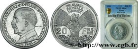 FRENCH STATE
Type : Essai de 20 francs Pétain en aluminium par Cochet 
Date : 1941 
Mint name / Town : Paris 
Metal : aluminium 
Diameter : 30 mm...