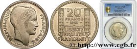 PROVISIONAL GOVERNEMENT OF THE FRENCH REPUBLIC
Type : Essai de 20 francs Turin en cupro-nickel 
Date : 1945 
Mint name / Town : Paris 
Quantity mi...