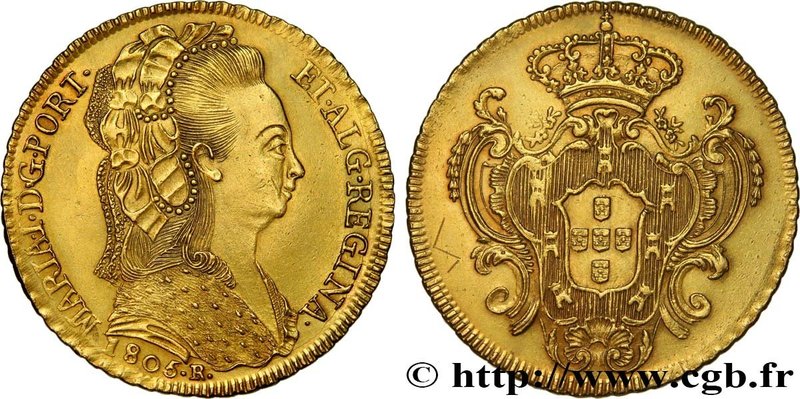 BRAZIL - MARIA I
Type : Pièce de 6.400 reis ou Peça 
Date : 1805 
Mint name /...