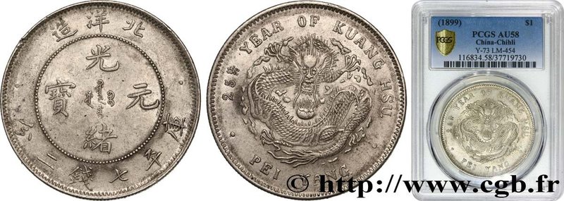 CHINA - EMPIRE - HEBEI (CHIHLI)
Type : 1 Dollar An 25 
Date : 1899 
Mint name...