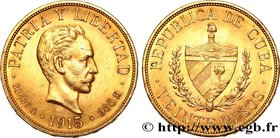 CUBA - REPUBLIC
Type : 20 Pesos José Marti 
Date : 1915 
Mint name / Town : Philadelphie 
Quantity minted : 57000 
Metal : gold 
Millesimal fine...