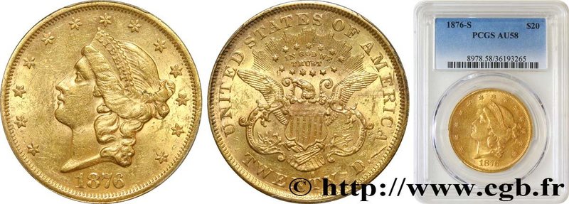 UNITED STATES OF AMERICA
Type : 20 Dollars "Liberty" 
Date : 1876 
Mint name ...