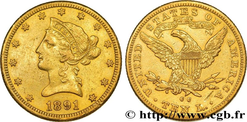 UNITED STATES OF AMERICA
Type : 10 Dollars or "Liberty" 
Date : 1891 
Mint na...
