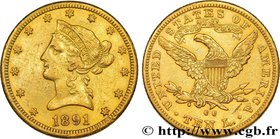 UNITED STATES OF AMERICA
Type : 10 Dollars or "Liberty" 
Date : 1891 
Mint name / Town : Carson City 
Quantity minted : 103732 
Metal : gold 
Mi...