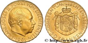 LIECHTENSTEIN - PRINCIPALITY OF LIECHTENSTEIN - FRANCIS JOSEPH II
Type : 50 Franken 
Date : 1961 
Quantity minted : 20000 
Metal : gold 
Millesim...