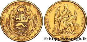 PERU - REPUBLIC
Type : 8 Escudos 
Date : 1863 
Mint name / Town : Lima 
Quantity minted : - 
Metal : gold 
Millesimal fineness : 900 ‰
Diameter...