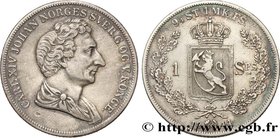 KINGDOM OF NORWAY - CHARLES XIV JEAN BERNADOTTE
Type : Speciesdaler 3e type 
Date : 1844 
Mint name / Town : Kongsberg 
Metal : silver 
Millesima...