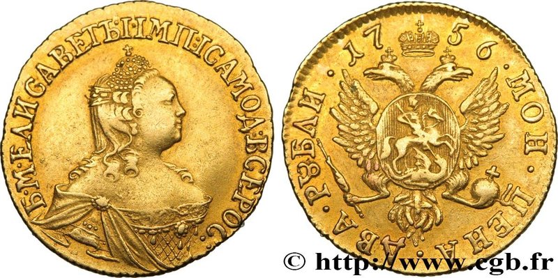 RUSSIA - ELIZABETH
Type : 2 Roubles 
Date : 1756 
Mint name / Town : Moscou o...