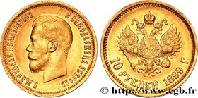 RUSSIA - NICHOLAS II
Type : 10 Roubles 
Date : 1899 
Mint name / Town : Saint-Petersbourg 
Quantity minted : 5667000 
Metal : gold 
Millesimal f...