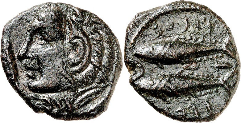 SPANIEN. 
HISPANIA ULTERIOR. 
GADES (Cadiz). AE-20/18mm 1. Jh. v. Chr. 3,91g. ...
