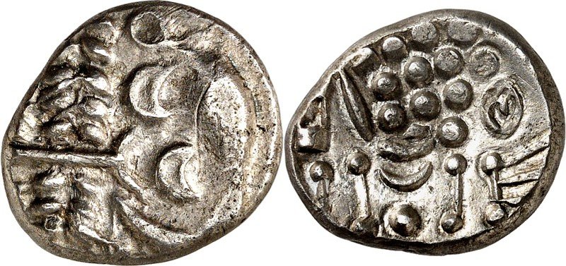 BRITANNIEN. 
DUROTRIGES. 
Ag-Stater (58/45 v.Chr.) 5,38g. Stilis. Kopf n.r. / ...