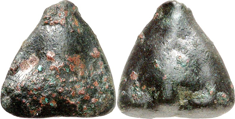 SIZILIEN. 
SELINUS. 
Guss-AE-Onkia 16mm (415/409 v.Chr.) 3,33g (dreieckig gego...