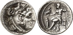 MAKEDONIEN. 
KÖNIGREICH. 
Alexander III. der Große 336-323 v. Chr. Drachme (328/323 v.Chr.) 3,92g, LAMPSAKOS. Herakleskopf n.r. / ALEXANDROU Zeus ae...