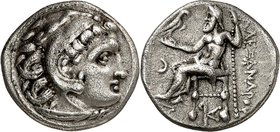 MAKEDONIEN. 
KÖNIGREICH. 
Alexander III. der Große 336-323 v. Chr. Drachme, postum (310/301 v.Chr.) 4,13g, KOLOPHON. Herakleskopf n.r. / ALEXANDROU ...