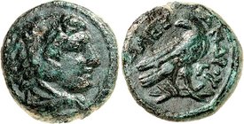 MAKEDONIEN. 
KÖNIGREICH. 
Alexander III. der Große 336-323 v. Chr. AE-Dichalkon, postum, 16mm (320/317 v.Chr.) 4,10g, Amphipolis. Herakleskopf n.r. ...