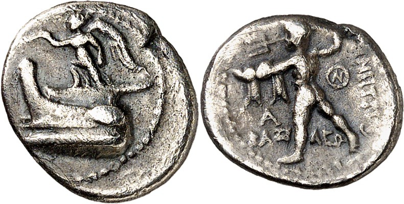 MAKEDONIEN. 
KÖNIGREICH. 
Demetrios Poliorketes 306-287 v. Chr. Triobolon (298...