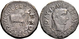 SPANIEN. 
CALAGURRIS IULIA, Municipium (Calahorra). 
Tiberius 14-37. AE-As 14,05g, C. Celer und C.Rectus. Kopf m. Lkr. n.r. TI. CAESAR DIVI AVG F AV...
