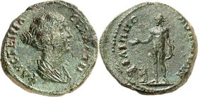 THRAKIEN. 
PHILIPPOPOLIS (Plovdiv). 
Faustina iunior, Gemahlin des Marcus Aurelius 139-176. AE-Diassarion 25mm 9,32g. Pallabüste n.r. F AYCTEINA - C...