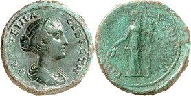 THRAKIEN. 
PHILIPPOPOLIS (Plovdiv). 
Faustina iunior, Gemahlin des Marcus Aurelius 139-176. AE-Diassarion 23mm 7,82g. Pallabüste n.r. F AYCTEINA - C...