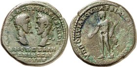 MOESIEN. 
MARKIANOPOLIS (Reka Devnia). 
Macrinus mit Diadumenianus Caesar 217-218. AE-Pentassarion 27/26mm 14,56g, Provinzlegat Publius Fu(.) PONTIA...