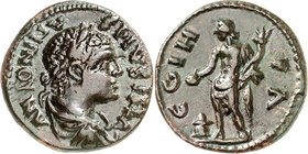 MYSIEN. 
PARIUM, Colonia (Kemér). 
Caracalla 198-217. AE-As 22mm 5,62g. Paludamentbüste m. Lkr. n.r. ANTONINV-S PIVS FEL AVG / C G I H - P A Genius ...