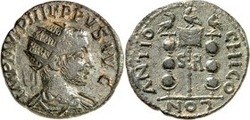 PISIDIEN. 
ANTIOCHIA (bei Yalvac). 
Philippus I. Arabs 244-249. AE-Dupondius 24mm 8,48g. Paludamentbüste m. Strkr. n.r. IMP M IVL PHILIPVS AVG / ANT...