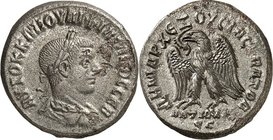 SYRIEN. 
SELEUKIS und PIEREIA / ANTIOCHEIA (Antakya). 
Philippus II. Augustus 247-249. Bi-Tetradrachmon (249) 12,50g. Büste mit Panzer, Paludamentum...