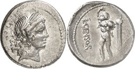 RÖMISCHE REPUBLIK : Silbermünzen. 
Lucius Marcius Censorinus 82 v. Chr. Denar 3,68g. Apollokopf n.r.&nbsp;/ L.&nbsp;CENSOR Marsyas steht m. Weinschla...