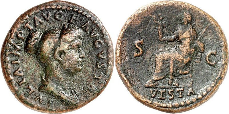 RÖMISCHES KAISERREICH. 
Iulia Titi, Tochter des Titus + 89(?). AE-Dupondius (79...