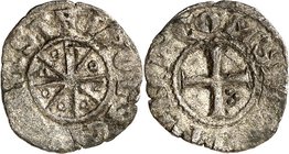 TRIPOLIS, Grafschaft. 
Boemund I. (IV. von Antiochia) 1187-1231. Bi-Denier ("Pregiso") (um 1230/1250) 0,41g Tripolis. Fußkreuz im Perlkreis; im r. ob...